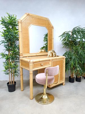 Vintage Faux Bamboo Dressing Table, 1980s-BW-711822