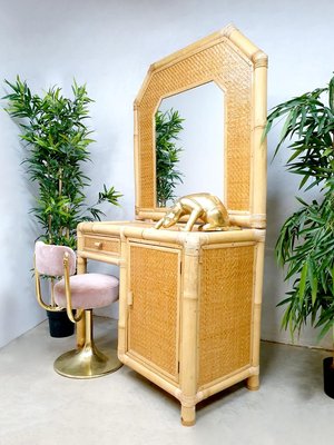 Vintage Faux Bamboo Dressing Table, 1980s-BW-711822