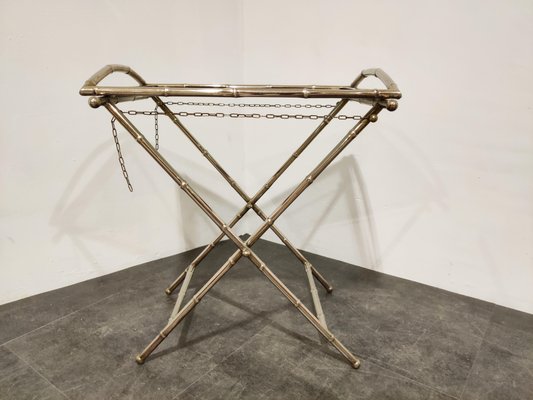 Vintage Faux Bamboo Folding Table, 1950s-IRH-833277