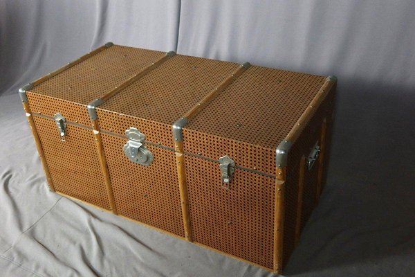 Vintage Faux Leather Trunk, 20th-Century-WSV-1349094