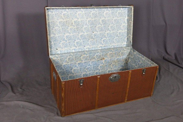 Vintage Faux Leather Trunk, 20th-Century-WSV-1349094