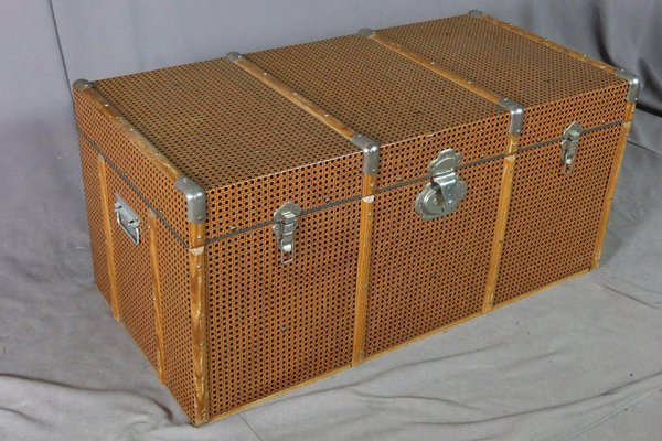 Vintage Faux Leather Trunk, 20th-Century-WSV-1349094