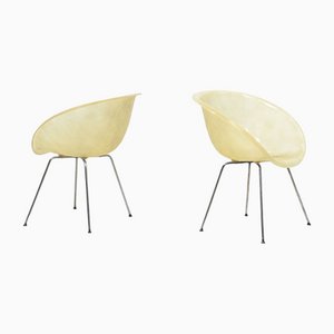 Vintage Fiber Glass Shell Chairs, Set of 2-YS-1086784