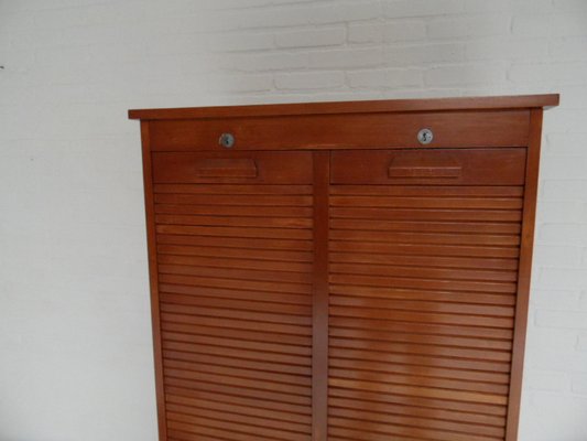 Vintage Filling Cabinet with Roller Shutter, 1950s-PNJ-2020187