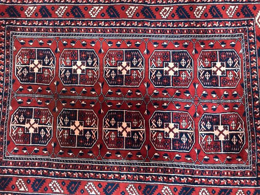 Vintage Fine Turkmen Afghan Boukhara Design Rug-YMM-1061984