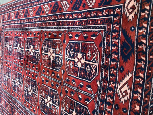 Vintage Fine Turkmen Afghan Boukhara Design Rug-YMM-1061984