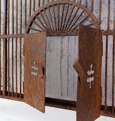 Vintage Fireplace Screen in Wrought Iron-NYF-2019125