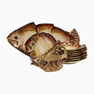 Vintage Fish Service, 1950s, Set of 12-EIA-1801043