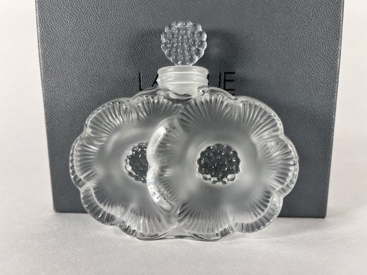 Vintage Flower Lalique Crystal Bottle by René Lalique, 1990s-HFR-1382873