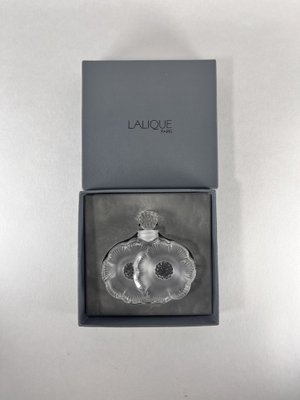 Vintage Flower Lalique Crystal Bottle by René Lalique, 1990s-HFR-1382873