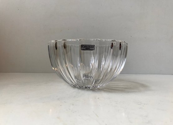 Vintage Fluted Crystal Bowl from Kosta Boda-LCR-953634