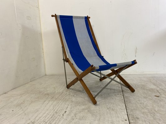 Vintage Foldable Campaign Garden Beach Chair, 1940s-DE-1373124