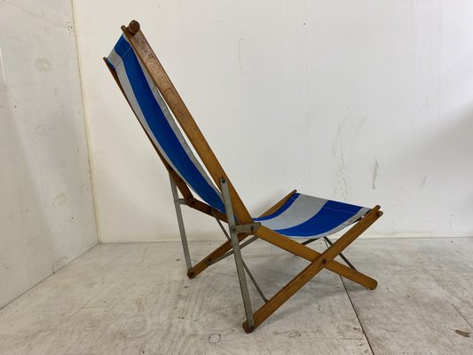 Vintage Foldable Campaign Garden Beach Chair, 1940s-DE-1373124