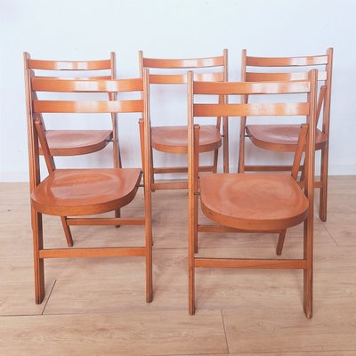 Vintage Folding Chairs, 1950s, Set of 5-WK-2027060