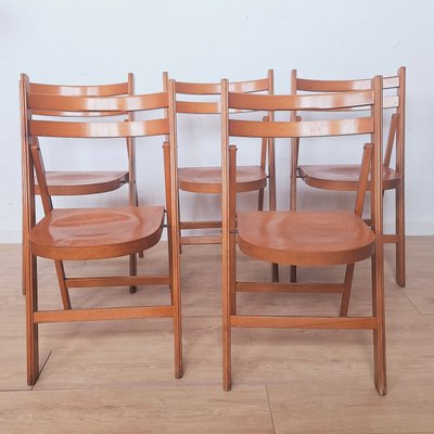 Vintage Folding Chairs, 1950s, Set of 5-WK-2027060