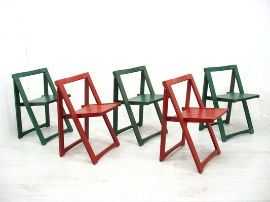 Vintage Folding Chairs, 1970s, Set of 5-WVA-1792504