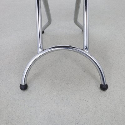 Vintage Folding Chairs in Chrome and Wool, 1980s, Set of 4-RZV-2038052