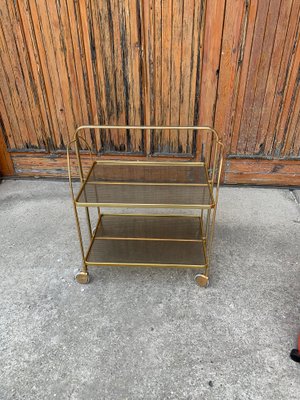 Vintage Folding Trolley in Gold Brass and Plastic-OXJ-1253996