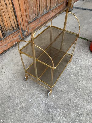 Vintage Folding Trolley in Gold Brass and Plastic-OXJ-1253996