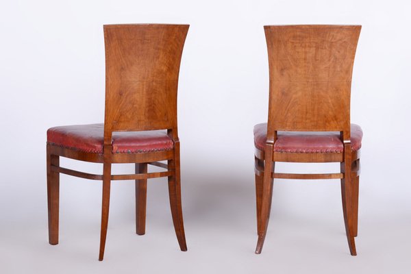 Vintage French Art Deco Chairs in Walnut, 1920s, Set of 6-WHY-1734335