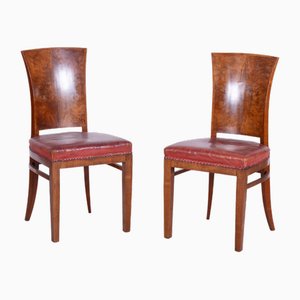 Vintage French Art Deco Chairs in Walnut, 1920s, Set of 6-WHY-1734335