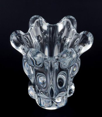 Vintage French Art Deco Glass Vase in Crystal, 1930s-AR-2034099