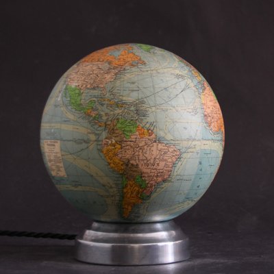 Vintage French Art Deco Illuminated Globe from Perrina-SY-1362335