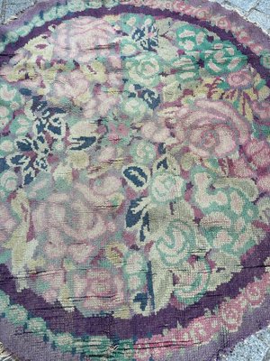 Vintage French Art Nouveau Round Rug, 1920s-YMM-1767259