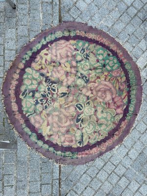 Vintage French Art Nouveau Round Rug, 1920s-YMM-1767259