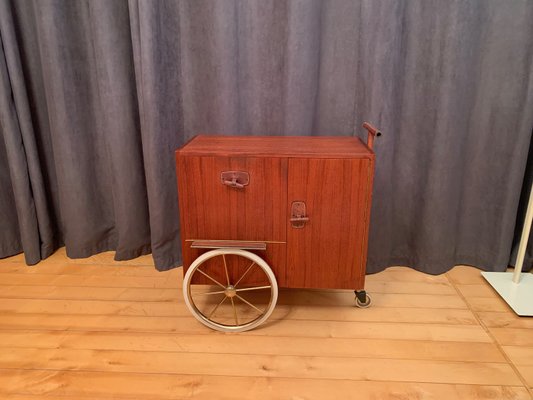 Vintage French Bar Cart by Jacques Adnet, 1950s-VQM-2021428