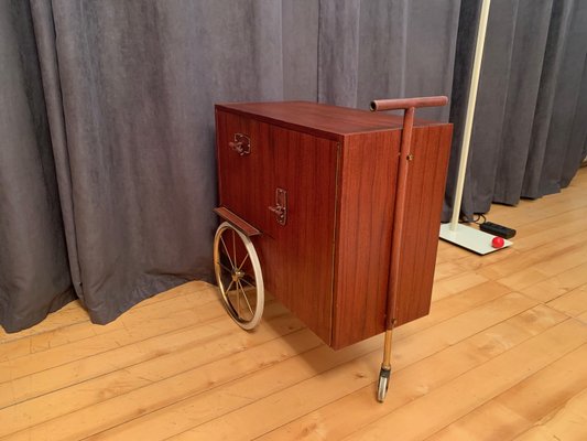 Vintage French Bar Cart by Jacques Adnet, 1950s-VQM-2021428