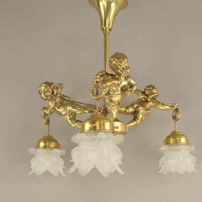 Vintage French Brass Chandelier, 1910s-KDB-1796633