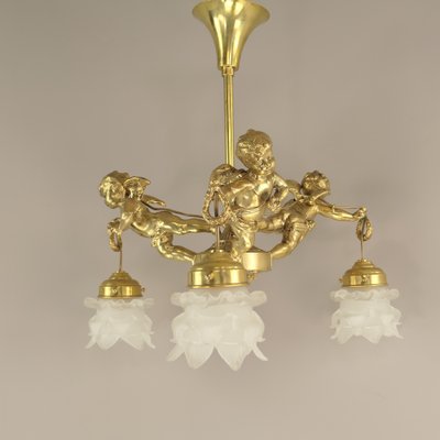 Vintage French Brass Chandelier, 1910s-KDB-1796633