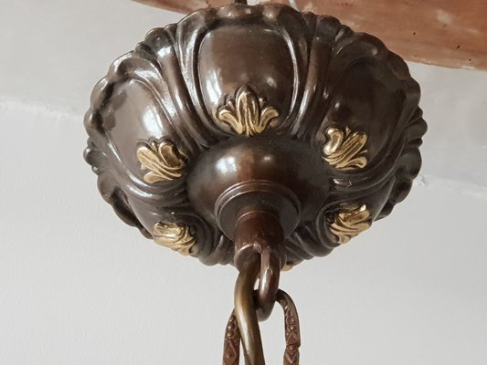 Vintage French Brass Chandelier, 1970s-CGX-554363