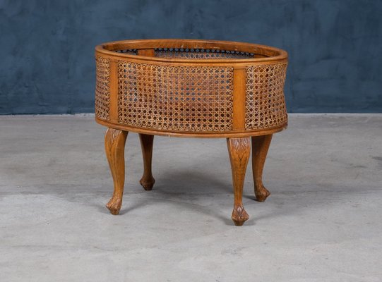 Vintage French Cane Planter, 1940s-ZGQ-773324