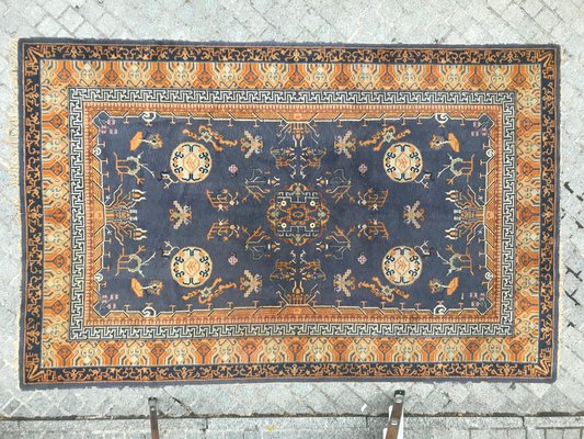 Vintage French Chinese Design Knotted Rug-YMM-1061539