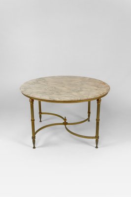 Vintage French Coffee Table in Brass and Marble from Maison Jansen, 1960-XNH-1804561