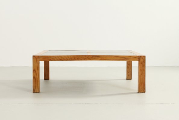 Vintage French Coffee Table in Pine Wood and Laminate, 1970s-UB-1785160