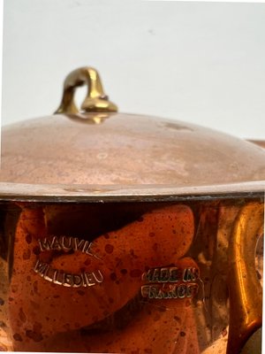 Vintage French Copper Pan Casserole Villedieu, 1980s-WZZ-2024633