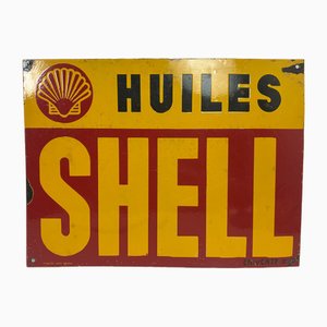 Vintage French Enamel Sign Shell Huiles, 1931-WZZ-1736035