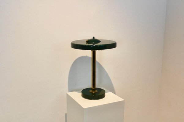 Vintage French Green and Brass Table Lamp, 1970s-MO-1795069