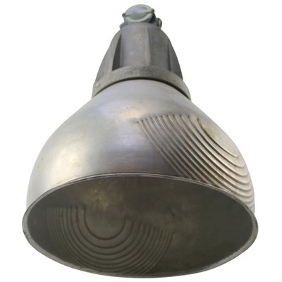 Vintage French Industrial Grey Metal Pendant Lamp from Mazda-BLS-1790969