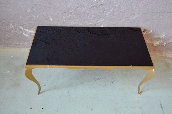 Vintage French Neo-Louis XVI Black Glass Coffee Table, 1960s-AIU-782524