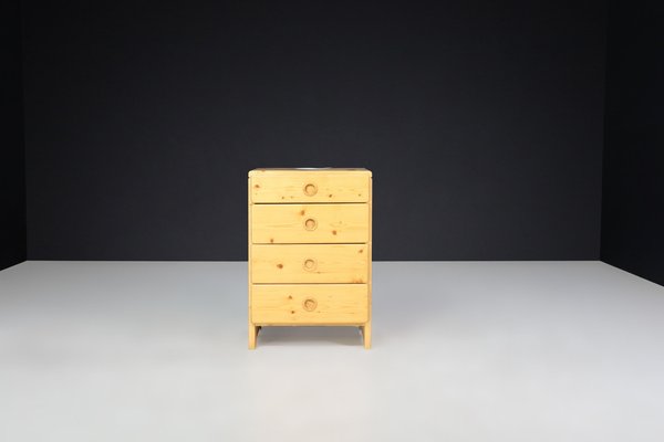 Vintage French Pine Chest of Drawers by Charlotte Perriand, 1960s-TRW-1801529