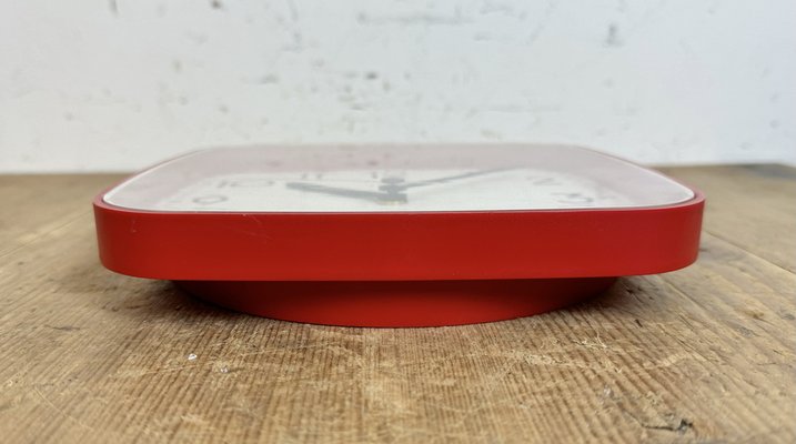 Vintage French Red Bakelite Wall Clock from Trophy, 1990s-CGF-1767500