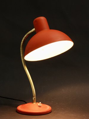 Vintage French Red Cocotte Swan Neck Table Lamp, 1950s-SY-789540