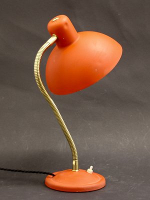 Vintage French Red Cocotte Swan Neck Table Lamp, 1950s-SY-789540