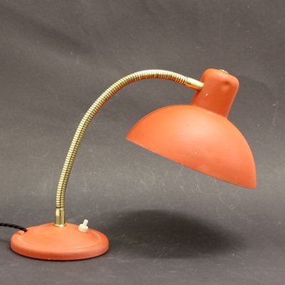 Vintage French Red Cocotte Swan Neck Table Lamp, 1950s-SY-789540