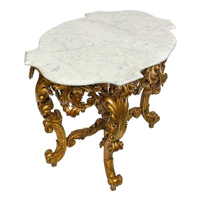 Vintage French Table with Marble Top by Luigi Filippo-BEW-1782756