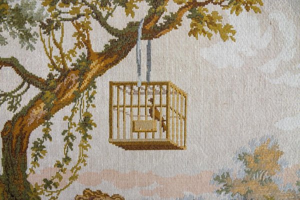 Vintage French Tapestry Wall Hanging Gallant Scene, 1970s-KEG-1997647